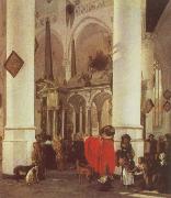 Emmanuel de Witte Interior of the Nieuwe Kerk,Delft with the Tomb of WIlliam i of Orange oil painting on canvas